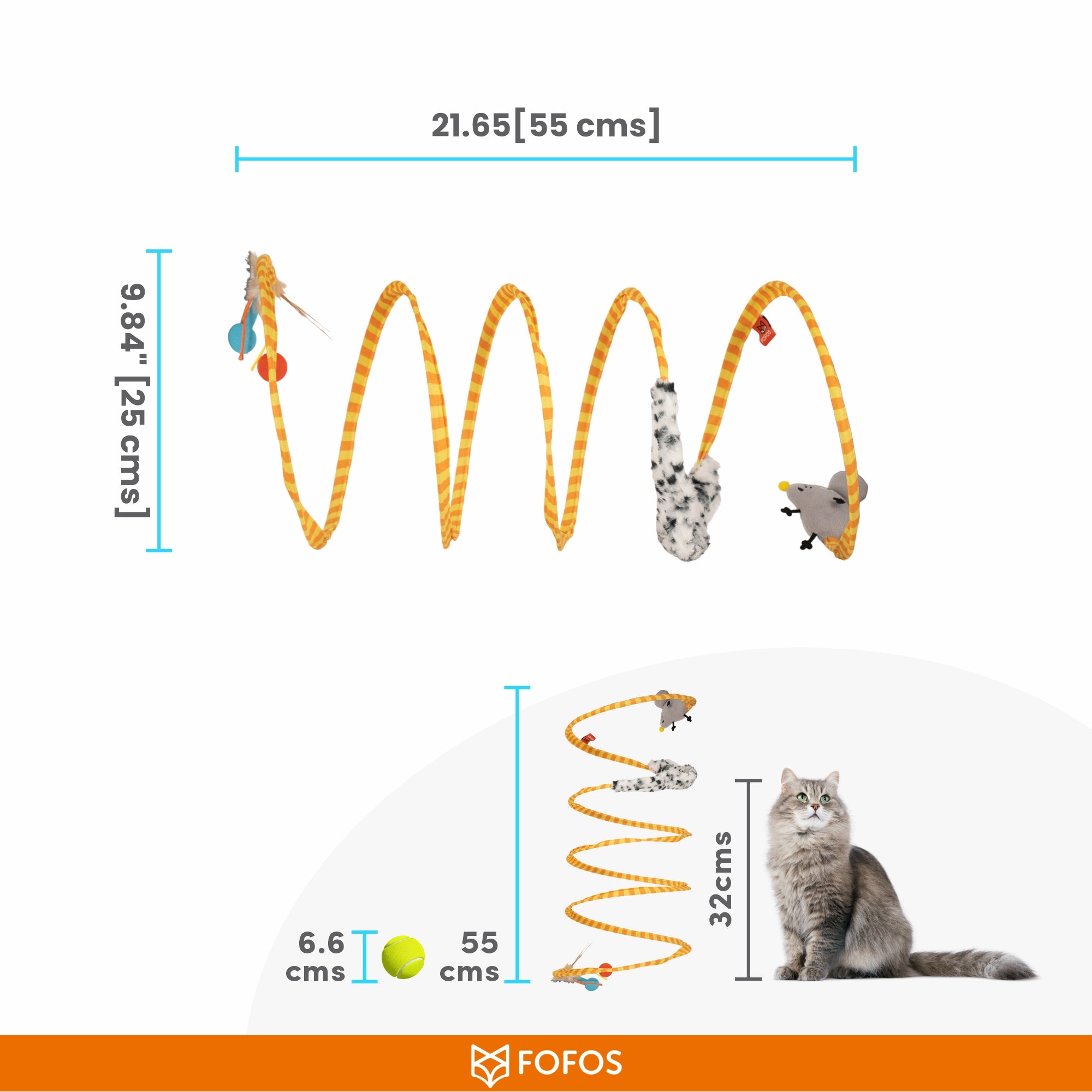 Fofos Safari Spiral Cat Tunnel Toy