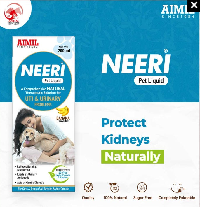 AIMIL Neeri Pet Liquid - Natural UTI & Urinary Health Solution - Banana Flavour