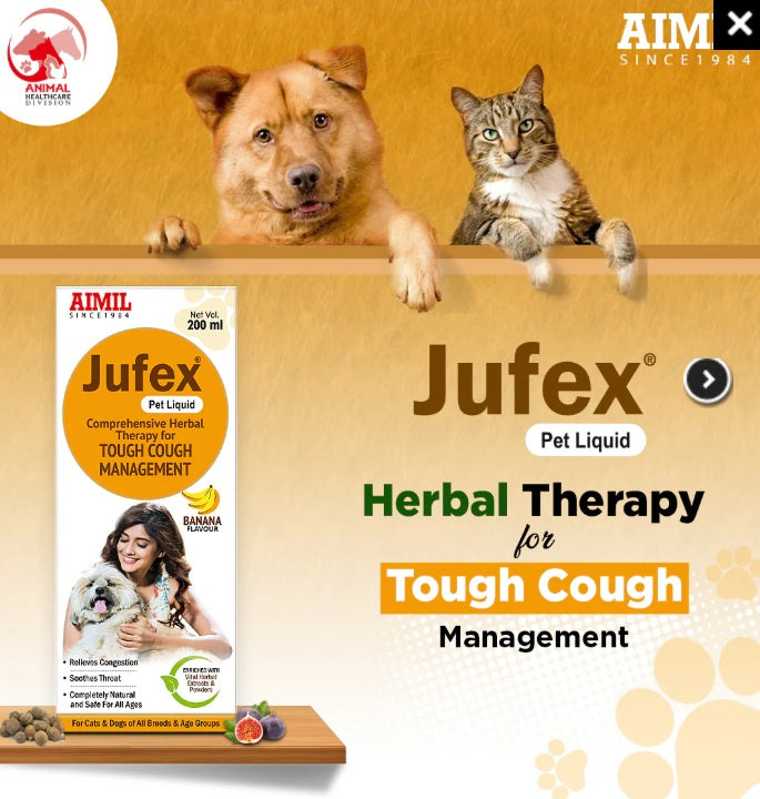 AIMIL Jufex Pet Liquid - Tough Cough Management for Dogs & Cats