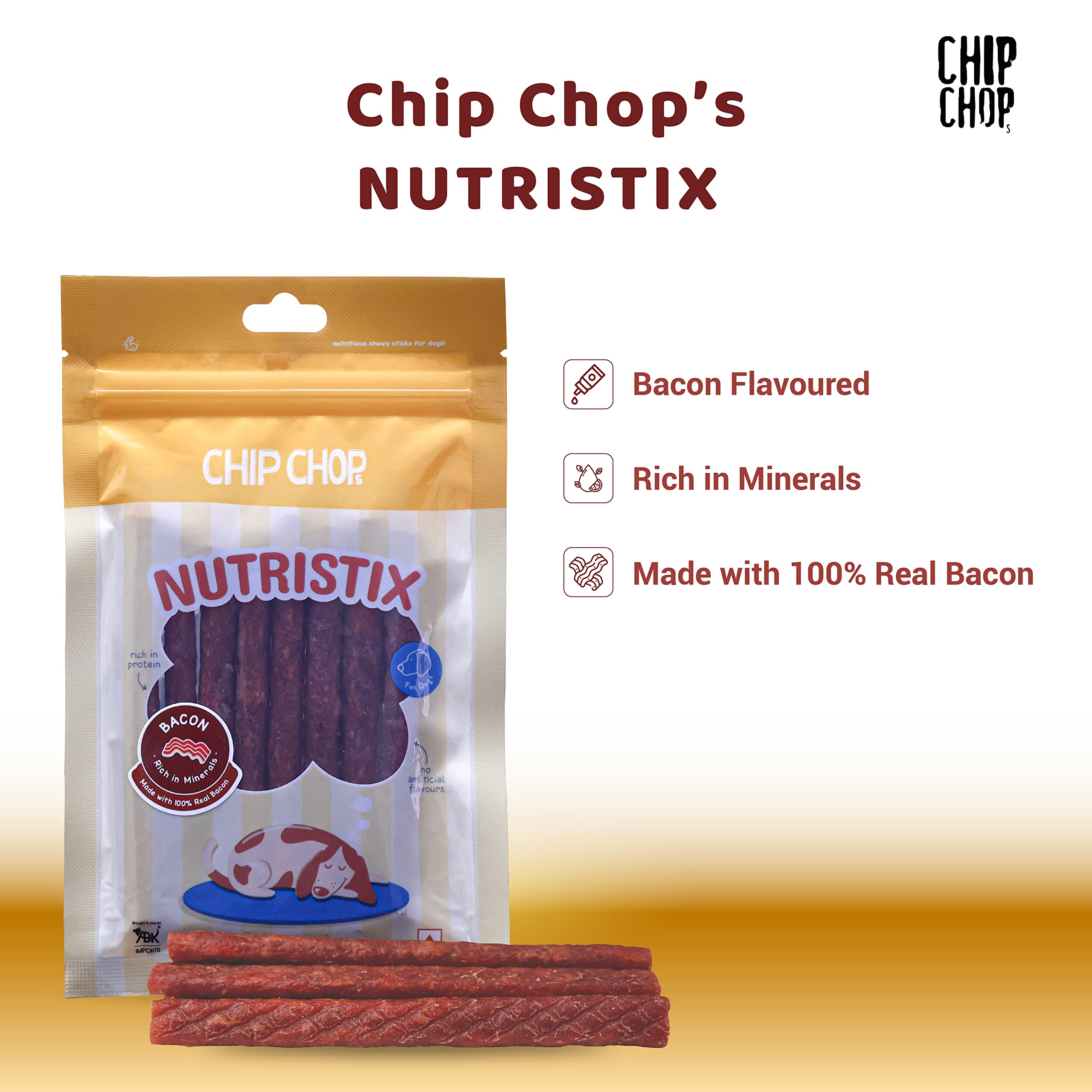 Chip Chops : Nutristix Bacon Flavour Dog Treats