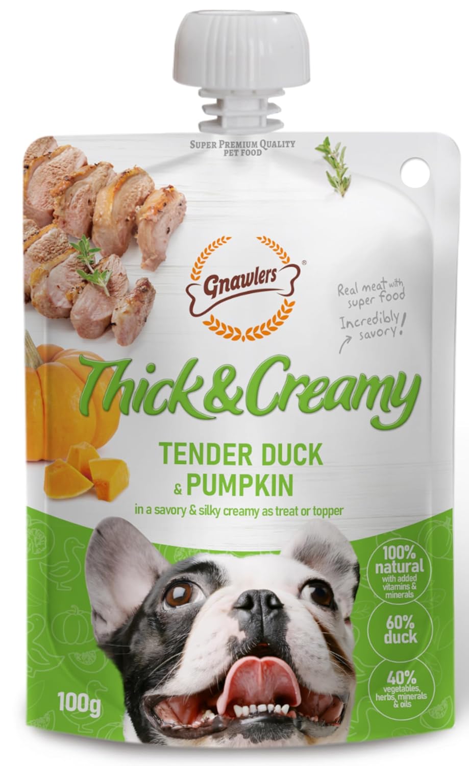Gnawlers Thick & Creamy Tender Duck & Pumpkin Dog Treats