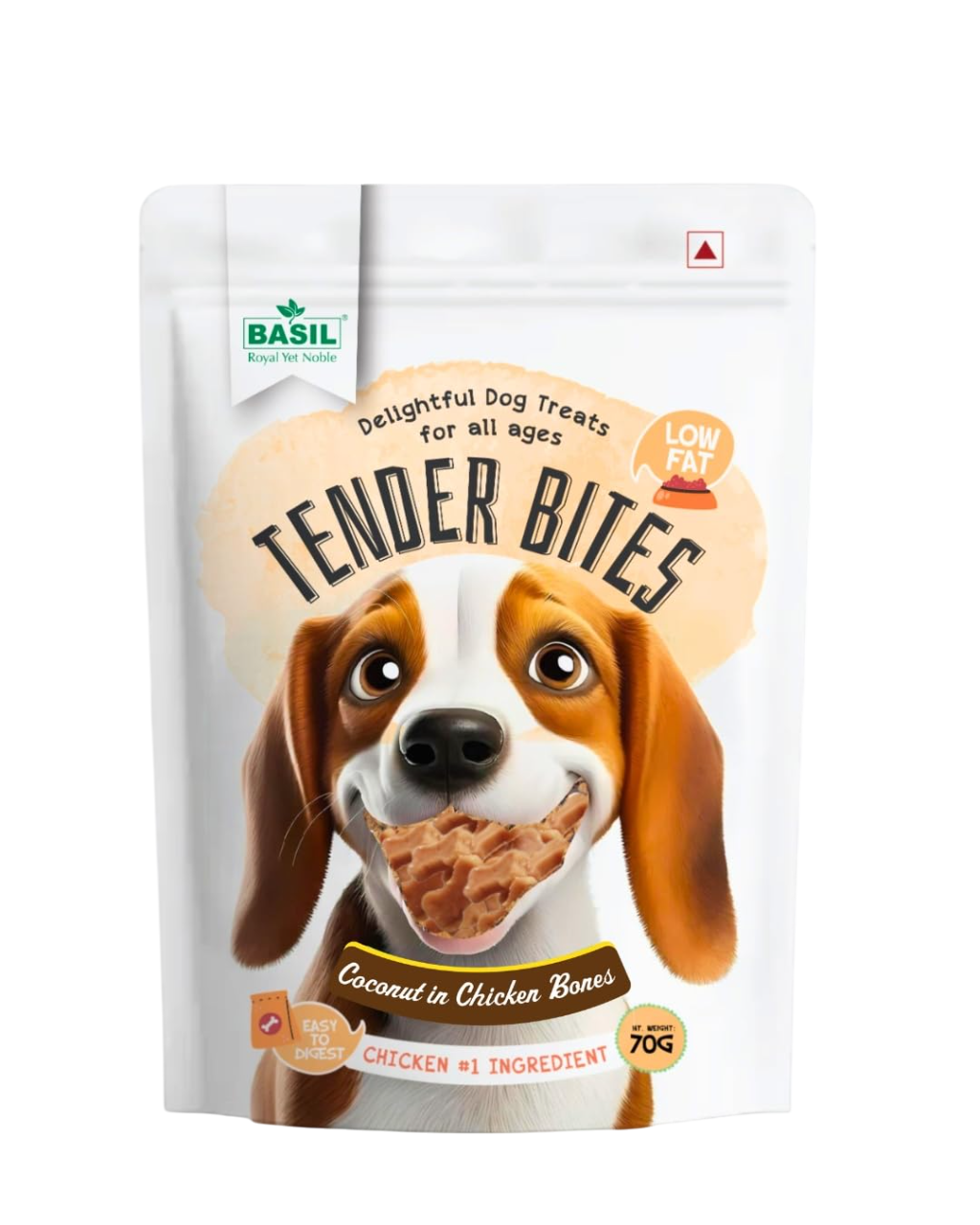 Basil Tender Bites Coconut In Chicken Bones Premium Dog Treats