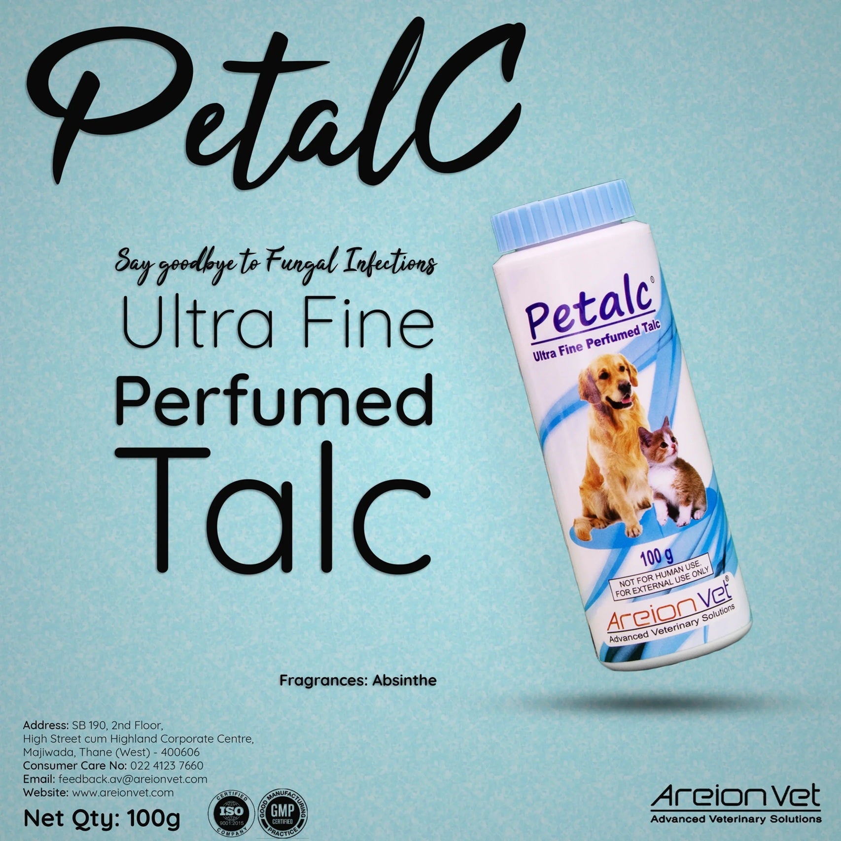 Areion Vet Petalc Ultra Fine Perfumed Talc