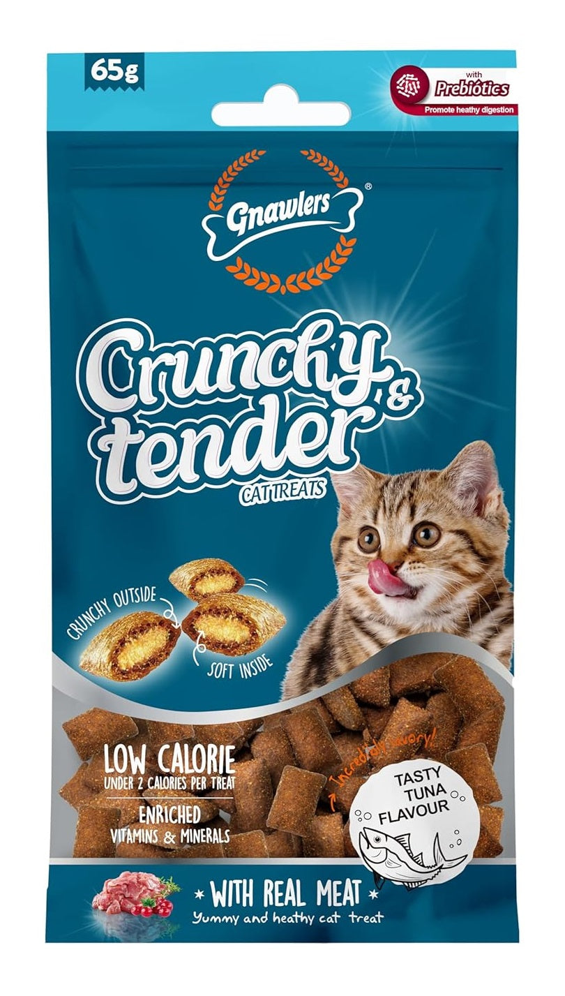 Gnawlers Crunchy & Tender Cat Treats – Tasty Tuna Flavour