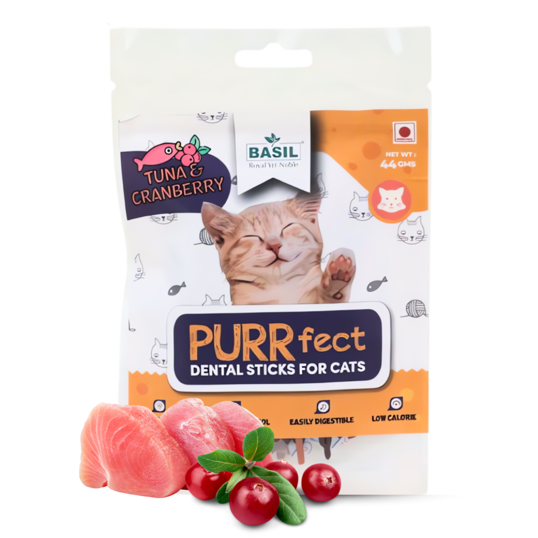 Basil Tuna & Cranberry Purrfect Dental Sticks Treat For Cat