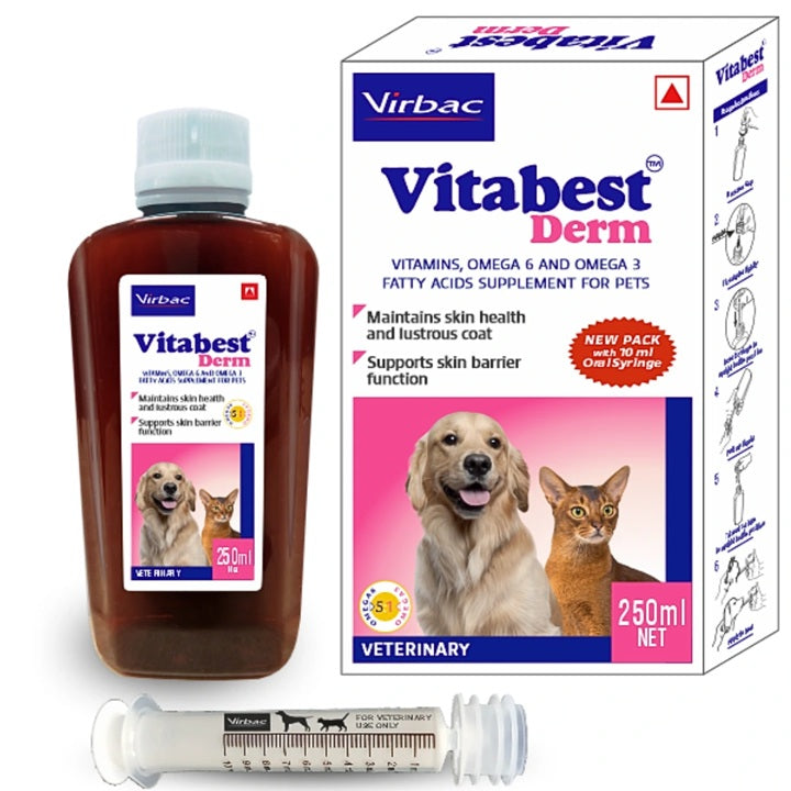 Virbac :Vitabest Derm – Skin & Coat Supplement for Pets