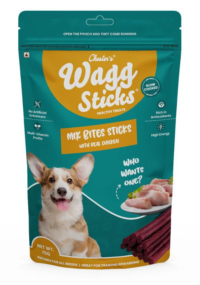 Chester's : Wagg Mix Bites Sticks with Real Chicken Healthy Dog Treats