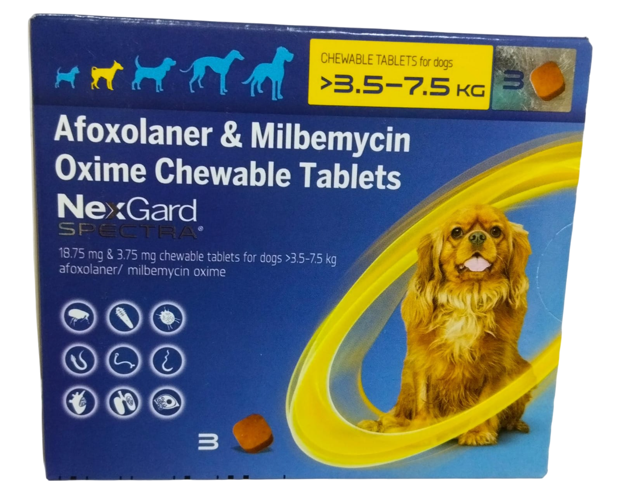 Boehringer Ingelheim: Nexgard Spectra Chewable Tablets - Complete Parasite Protection for Small Dogs (3.5 - 7.5 kgs) - 3 tablets