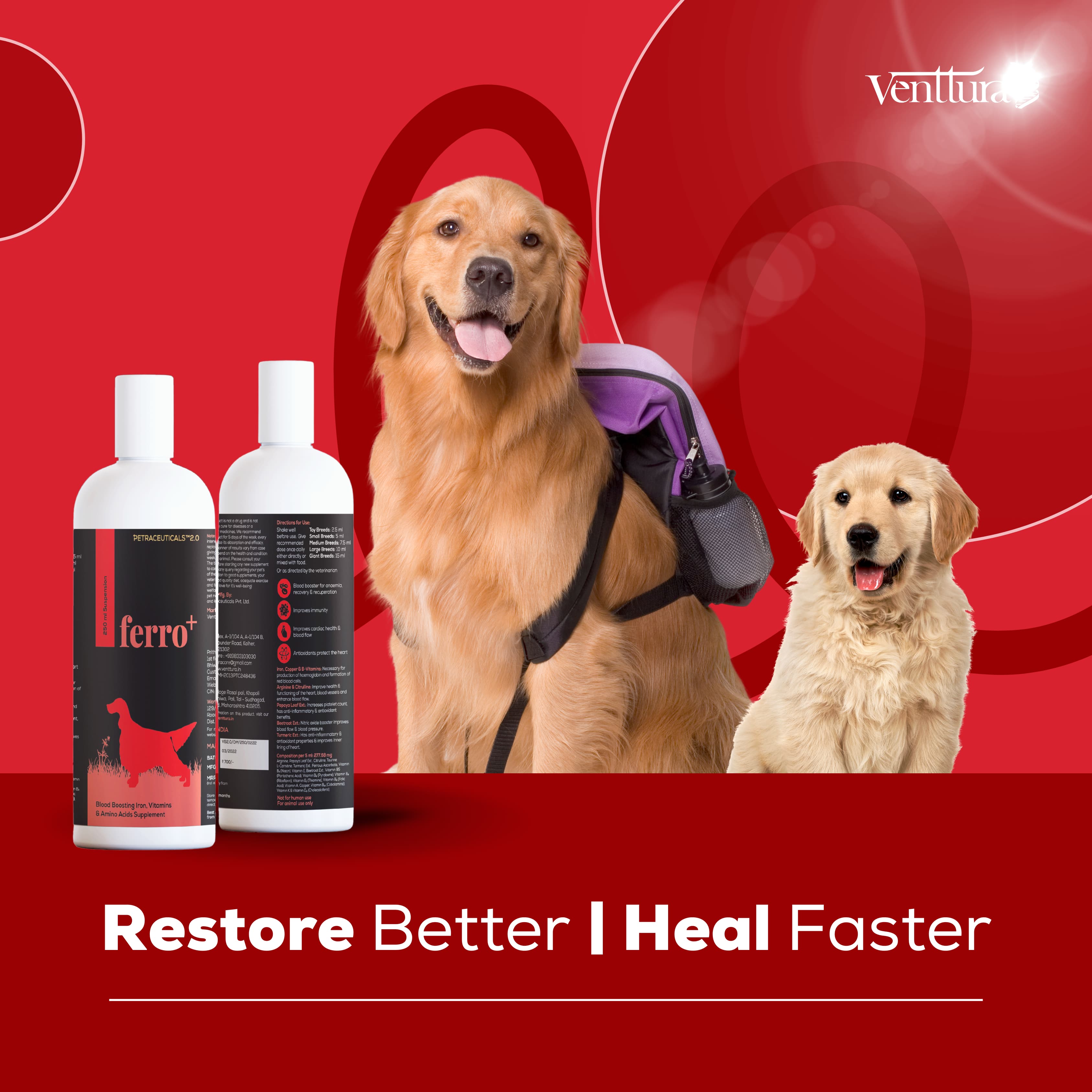 Venttura Ferro+ Syrup – Blood Booster for Pets
