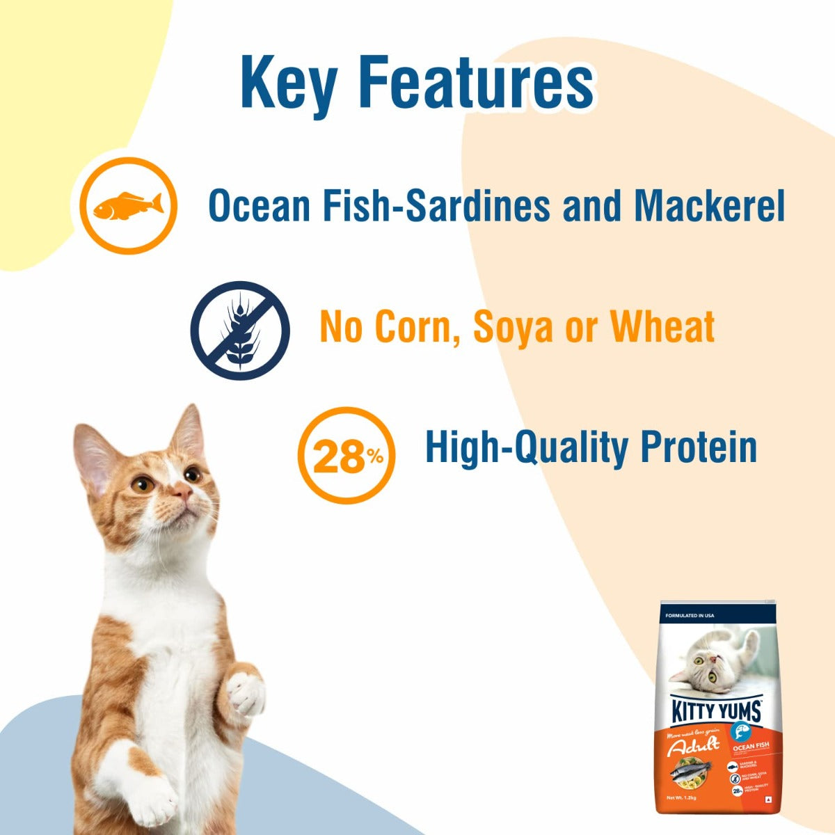 Kitty Yums Ocean Fish Adult Cat Dry Food