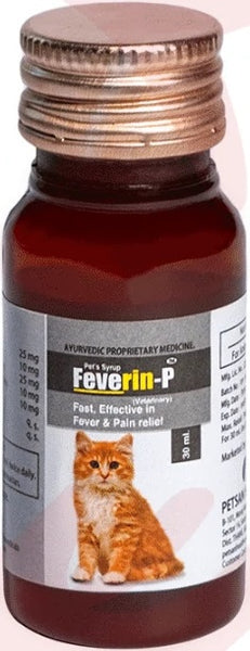 Feverin P Pets Syrup Fast Effective in Fever And Pain Relief For Cats ShakeHands