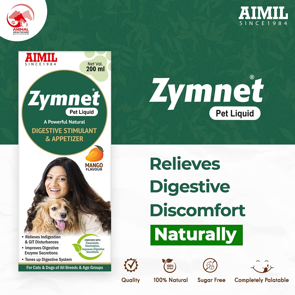 AIMIL Zymnet Pet Liquid - For Digestive Stimulant & Appetizer - Mango Flavour