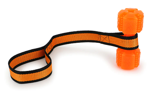 Basil TPR Dumbell With Rope Dog Toy