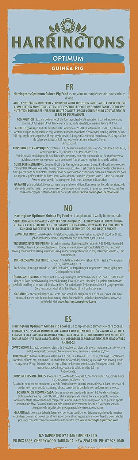 Harringtons The Natural Choice Optimum Guinea Pig Food