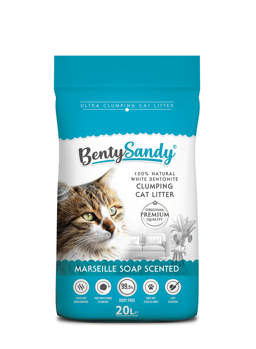 Benty Sandy Clumping Cat Litter – Marseille Soap Scent