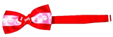 Puppy Love Fancy Neck Bow With Polka Dots Red & Pink - Small