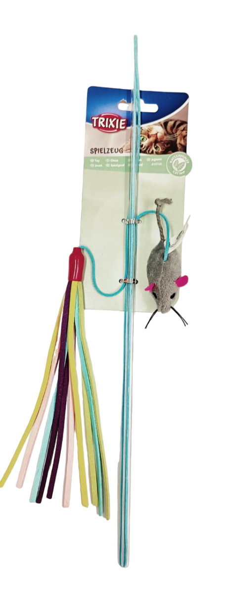 Trixie Plastic/ Fleece/ Plush 2 Sided Playing Rod