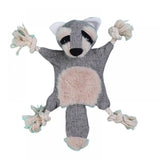 Smarty Pet Plush Chew Flat Cracking Toy With Rope Knots