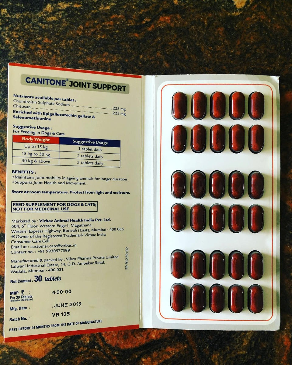 Virbac : Canitone Joint Support Tablets for Dogs & Cats – 30 Tablets