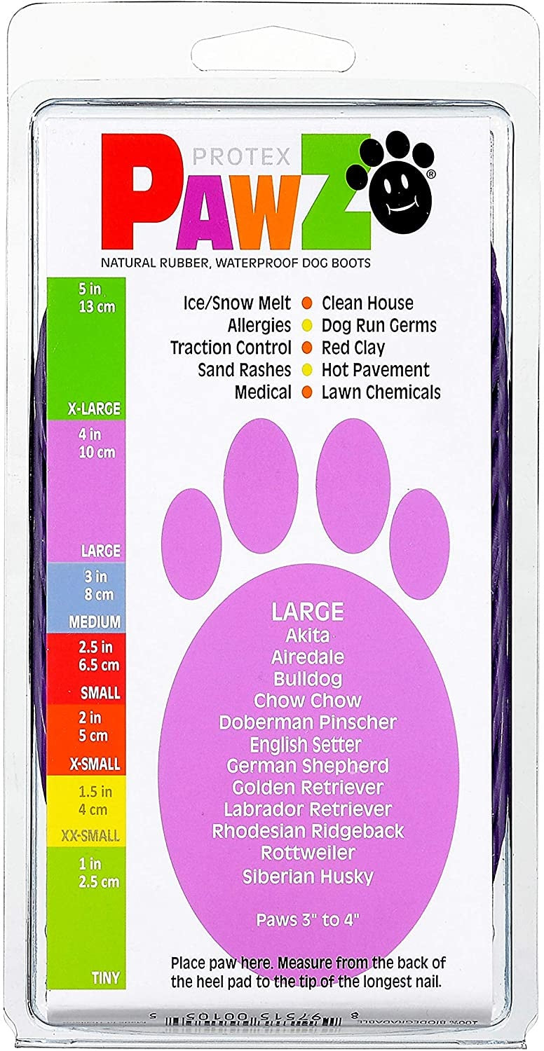 Pawz Waterproof Dog Boots - Large - Purple