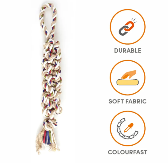 Fofos Flossy Braided Rope Dog Toy