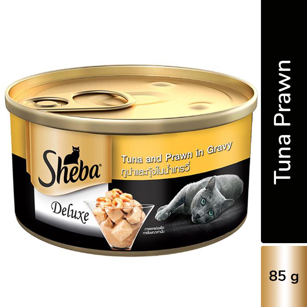 Sheba Tuna Filets and Whole Prawns In Gravy Tin