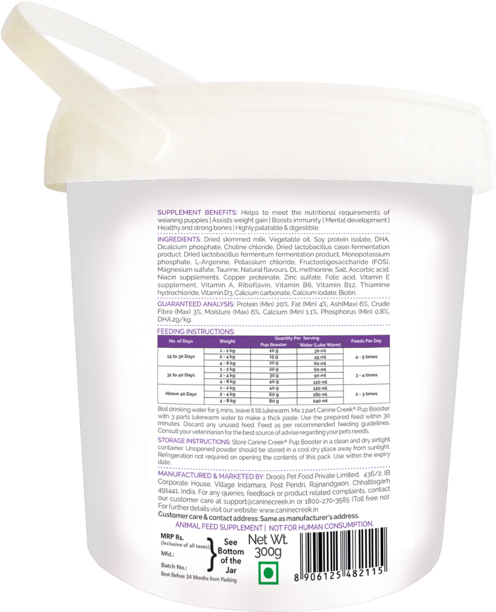 Canine Creek Powder Pup Booster Puppy Weaning Diet For All Breeds