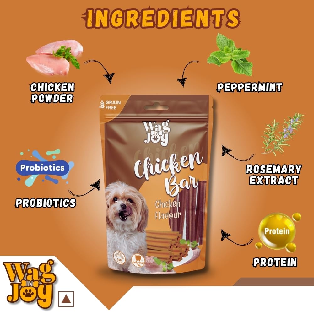 Wag In Joy: Grain Free Chicken Bar Soft Daily Dog Treats