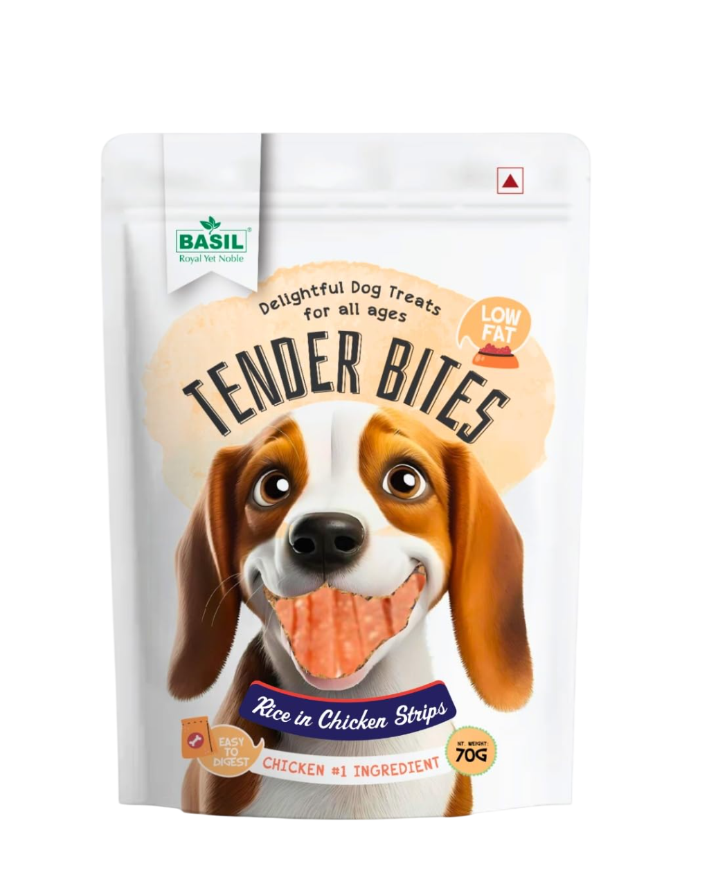 Basil: Tender Bites Rice in Chicken Strips Dog Treats