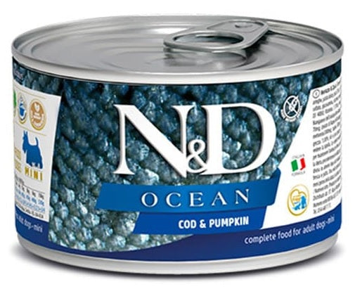 Farmina N&D Ocean Cod And Pumpkin Grain Free Adult Mini Dog Tin