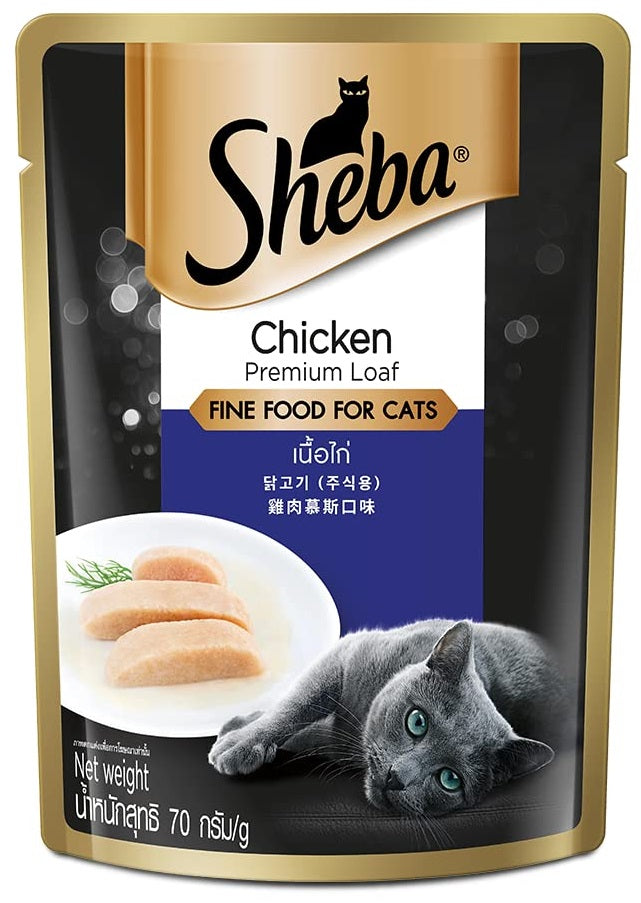 Sheba Chicken Premium Loaf Cat Pouch 70 G (Pack Of 12) - Ecom Pack
