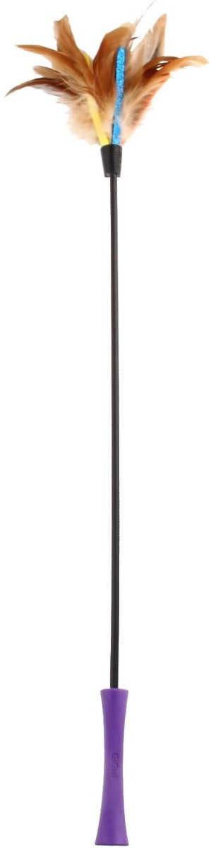 GiGwi Catwand 'Feather Teaser' W/Natural Feather And TPR Handle