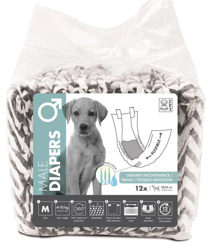 M- Pets Diapers For Male Dog Medium
