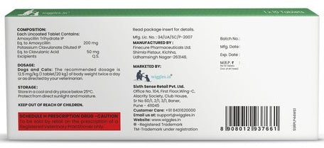 Wiggles : Wigclav 250 Antibiotic Tablets for Dogs & Cats