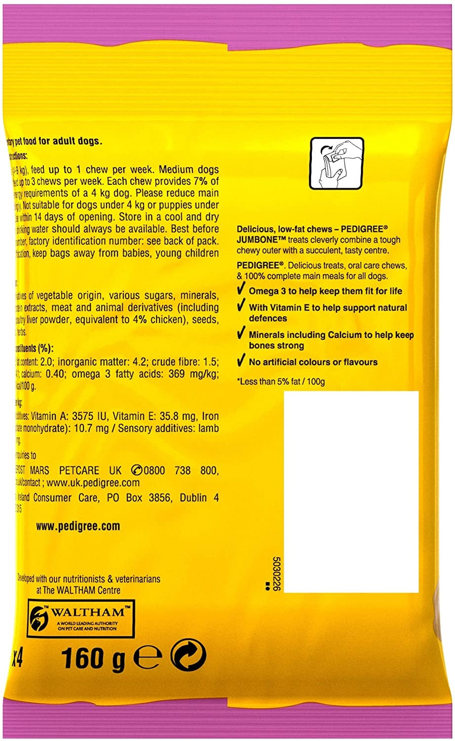 xx Pedigree Jumbone Mini with Chicken & Lamb Flavour discontinue
