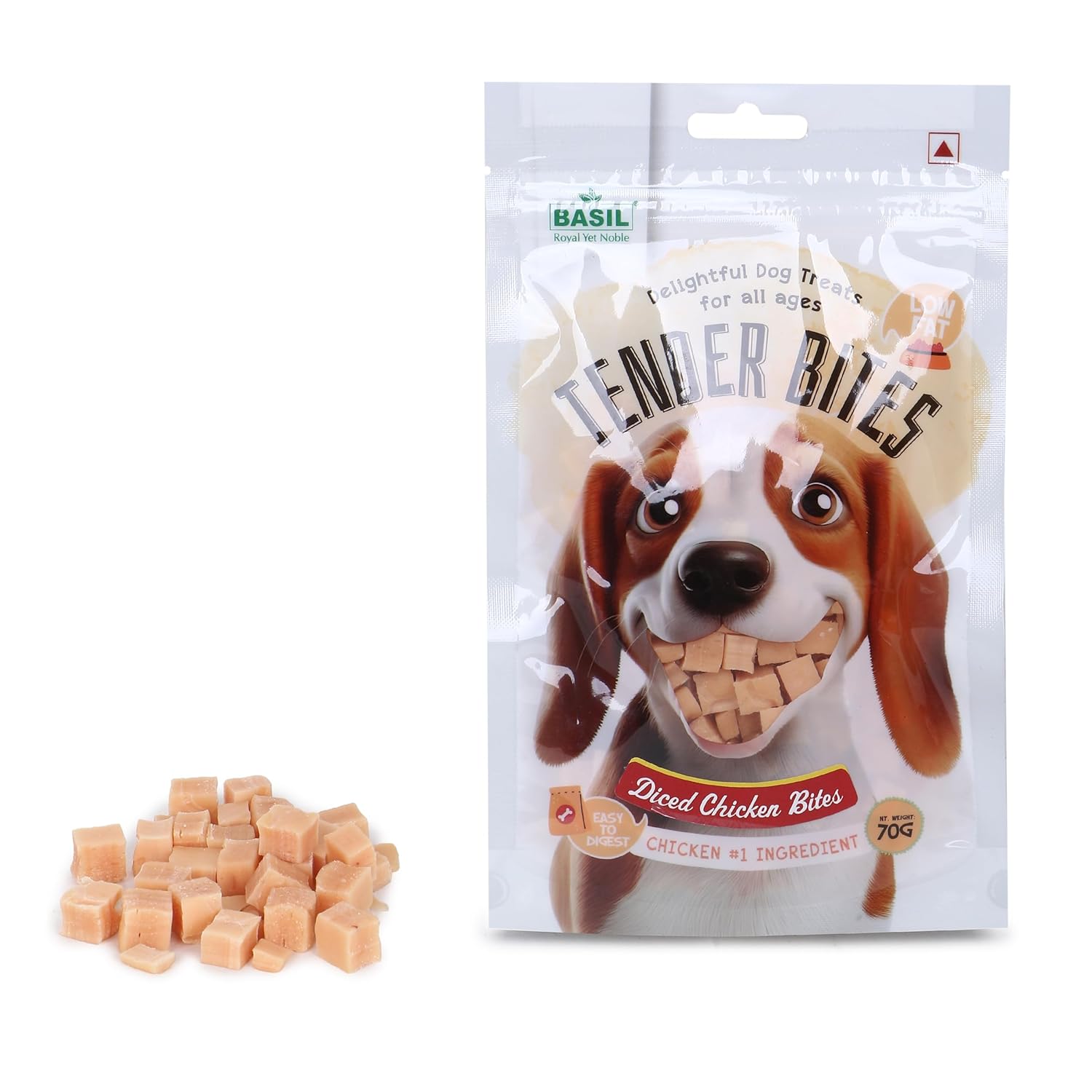 Basil Tender Bites Diced Chicken Bites Soft & Healthy Dog Treats