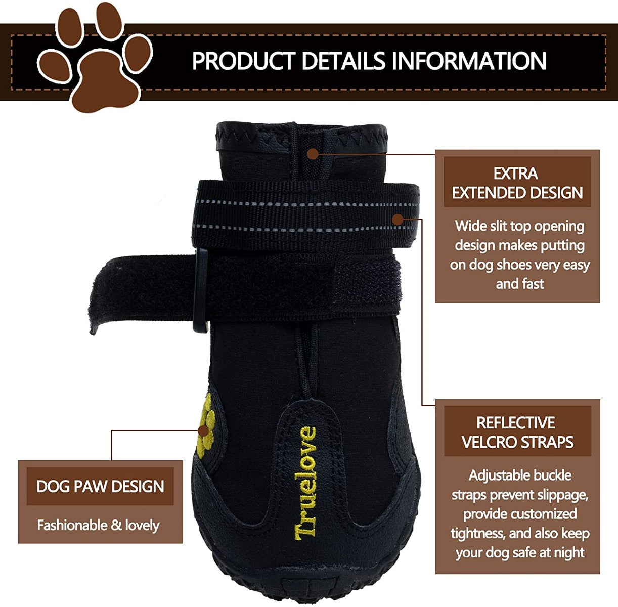 Pawz Waterproof Dog Boots - Large - Black