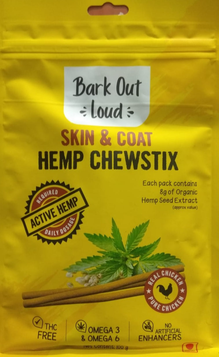Vivaldis Bark Out Loud Skin & Coat Hemp Chewstix