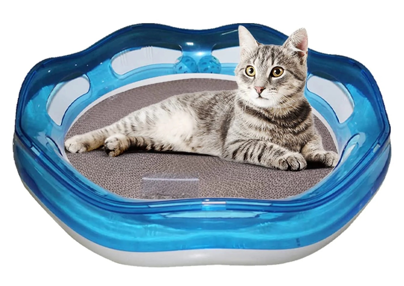Smarty Pet Cat Playpan Nest With Scratching Board, Catnip Toy & Bell Ball