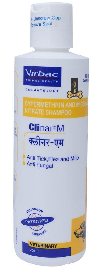 Virbac : Clinar-M Shampoo – Anti Tick, Flea, Mite & Fungal for Pets