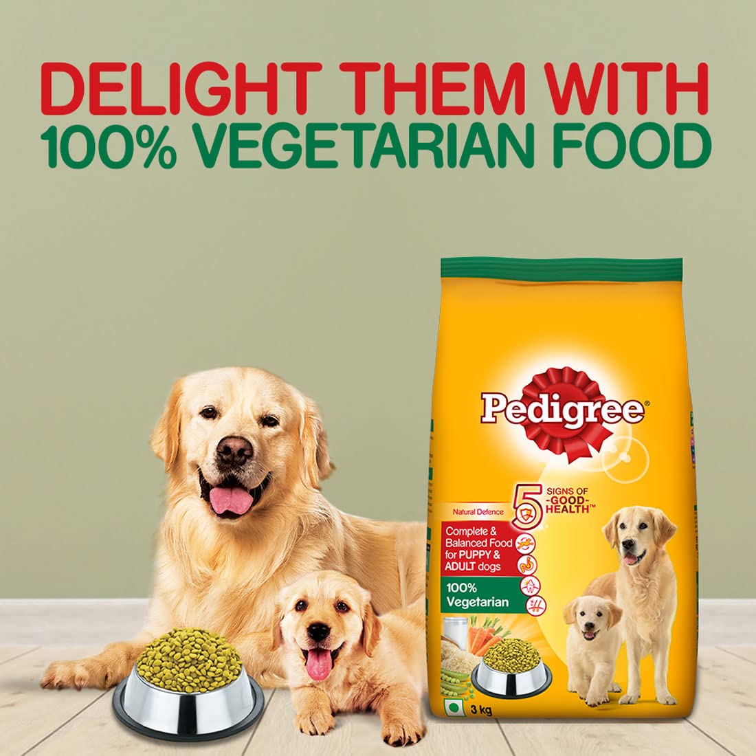 Pedigree Adult & Puppy 100% Vegetarian Dog Dry Food