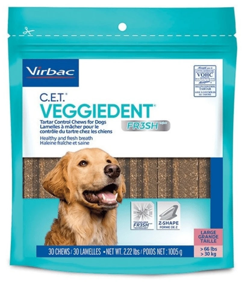 Virbac : C.E.T. VeggieDent FR3SH Tartar Control Chews for Large Dogs (>30 kg)