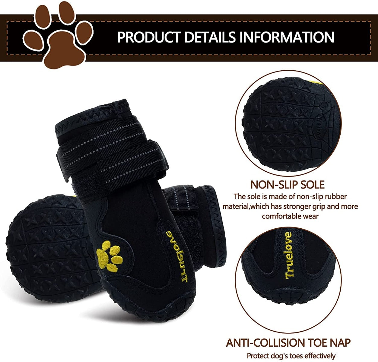 Pawz Waterproof Dog Boots - Large - Black