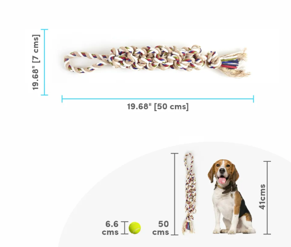 Fofos Flossy Braided Rope Dog Toy