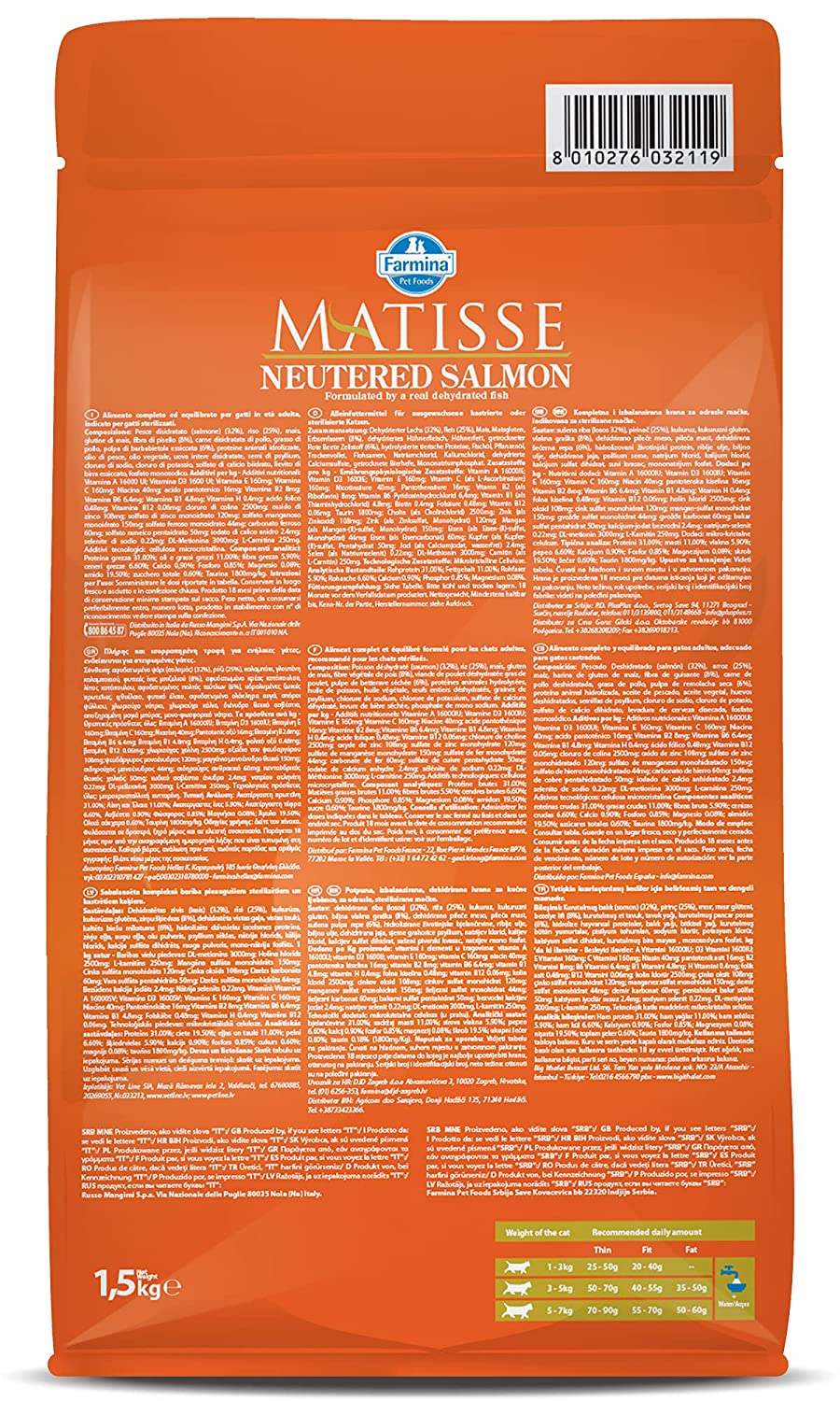 Farmina Matisse Neutered Salmon Adult Cat Dry Food