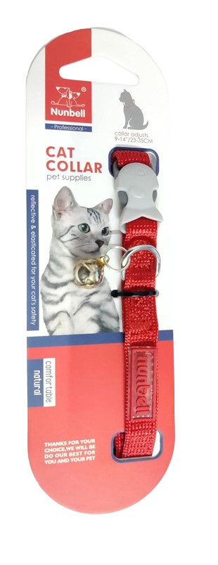 Nunbell Cat Collar With Bell (Size - 10 MM) (colors may vary)
