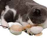 Smarty Pet Wooden Wand Stick With Ball & Bells Feathers Toy For Cat