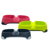 Nunbell Elegant Double Diner Bowl With Paw Design Non-Skid Rubber Bottom