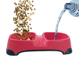 Nunbell Elegant Double Diner Bowl With Paw Design Non-Skid Rubber Bottom