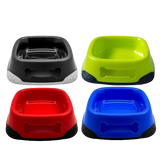 Nunbell Elegant Square Bowl With Paw Design Non-Skid Rubber Bottom